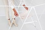 Brabantia HangOn Sac à linge pour le séchage (82ft / Blanc frais) Compact, pliant, réglable intérieur en acier inoxydable vêtements Cheval