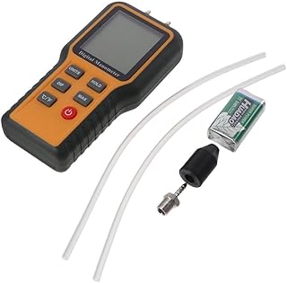 SHUATI Gas Pressure Tester Dual-Port HVAC High Accurate Large LCD Display Digital Manometer Handheld HVAC Manometer Maintenance and Installation of Blowers