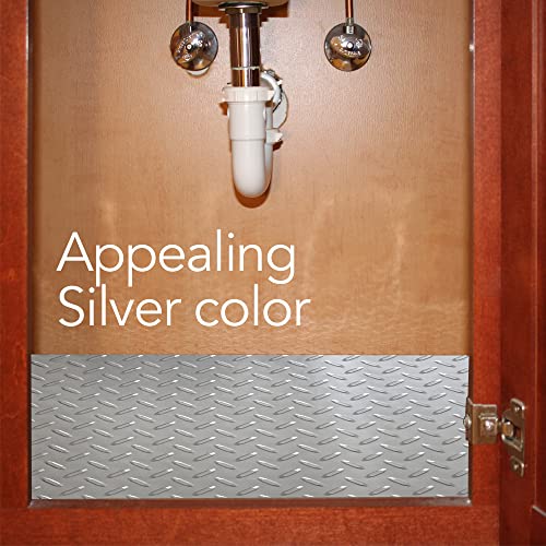 Resilia Premium Under The Sink Mat- Large Universal Size, Cut To Fit Cabinets, Shelf & Drawer Liners, Thick Plastic Diamond Plate Surface, 24 X 48 Inches, Silver #TOP6