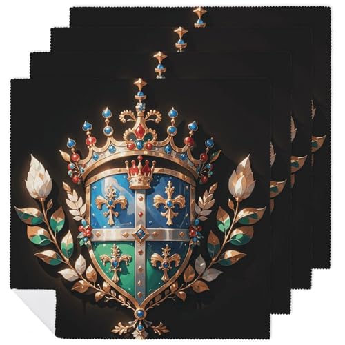 Servilletas de Tela Royal Flower and Crown Tiara 4 Piezas miniatura 1