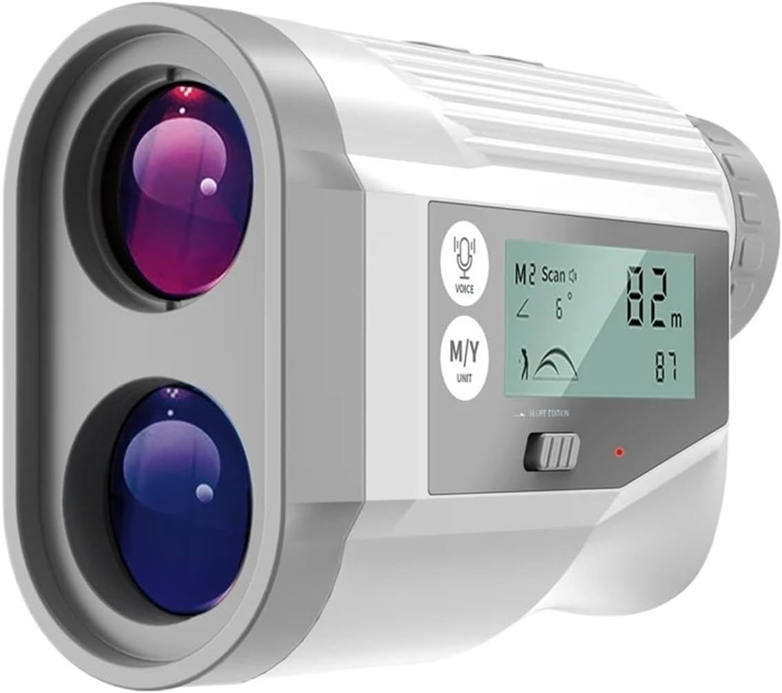 1000Y Golf Rangefinder with Voice Broadcast Range Finder with Flagpole Lock Slope Compensation Screen Display for Golfer