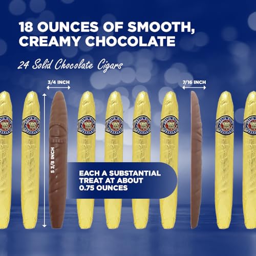 Madelaine Solid Premium Milk Chocolate Cigar Gift Box - Made with Fresh Milk, Cocoa Bean & Swiss-Formulated Chocolate - Ideal for Father's Day - 24 Count Individually Wrapped in an Elegant Hard Box - Image 5