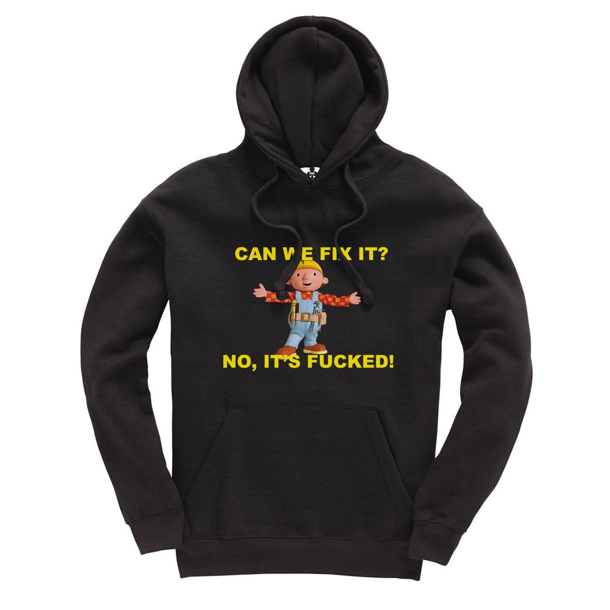 New Spirit Original Can we fix it rude joke Jumper Unisex Funny Adults Hoodie Jumper Black