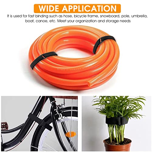 Image of HASTHIP Cable Organiser, Cable Ties Strap, Adjustable Multipurpose Hook and Loop Securing Straps for Wire Tie Curtain Marker Straps Belts, 5m+25 Plastic Buckles