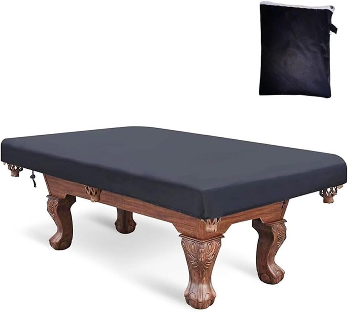 Pool Table Cover Pool Table Cover Durable with Waterproof Coating and Adjustable Drawstring Provides Protection from Rain(Black 7FT)