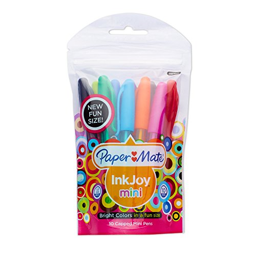 Paper Mate InkJoy 100 Mini Ballpoint Pen, Capped, Assorted Colors, 10-Pack (1920021)