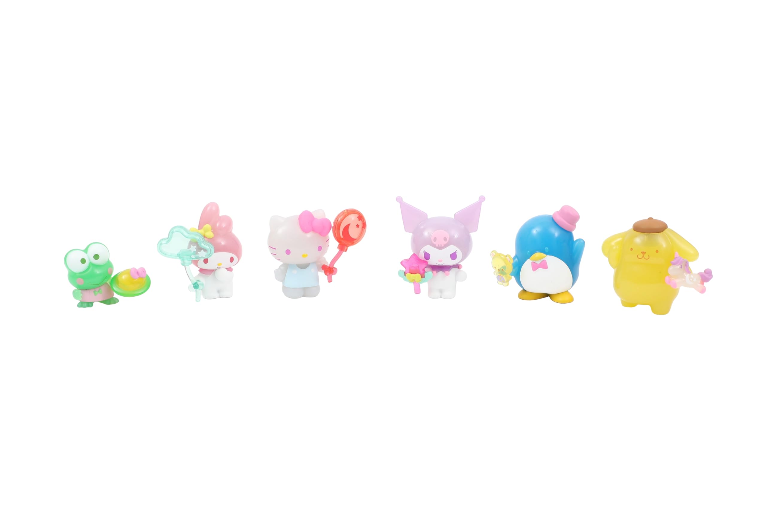 Hello Kitty And Friends Giochi Preziosi - Set Da 6 Personaggi Hello Kitty E I Suoi Amici, Alti 5 Cm, Numerati, Con Parti Trasparenti E Accessori Intercambiabili, Per Bambini Dai 3 Anni