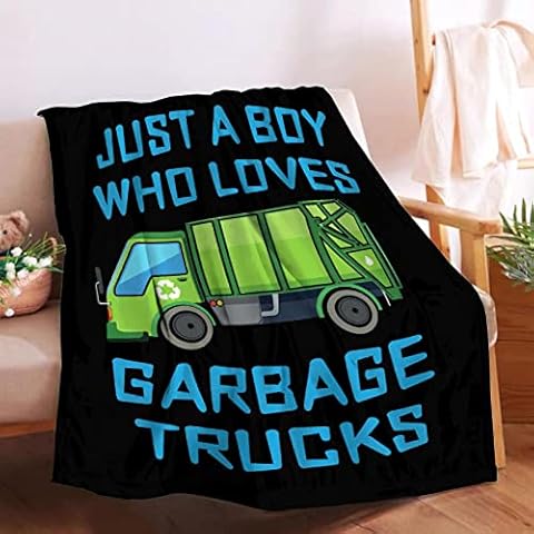 Jojizaio Boy Who Loves Garbage Trucks Blanket Cover