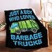 Boy Who Loves Garbage Trucks Blanket Soft Blankets and Throws Flannel Cozy Lightweight Quilt Gift Perfect for Bed Sofa Couch-50 x40 Small for Kids