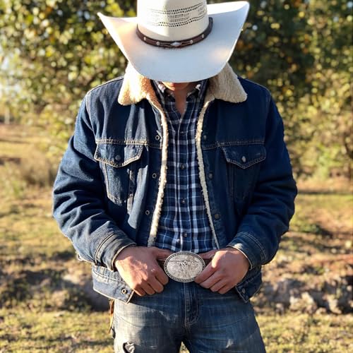 Image of SANSTHS Genuine Leather Cowboy Belts for Men Western Belt Buckle for Jeans | 1.5 inch Embossed Belt, Texas Longhorns Belt Buckle, Classic Western Style, for Cowboy, Cowgirl, Rodeos, Costume Party, Gifts