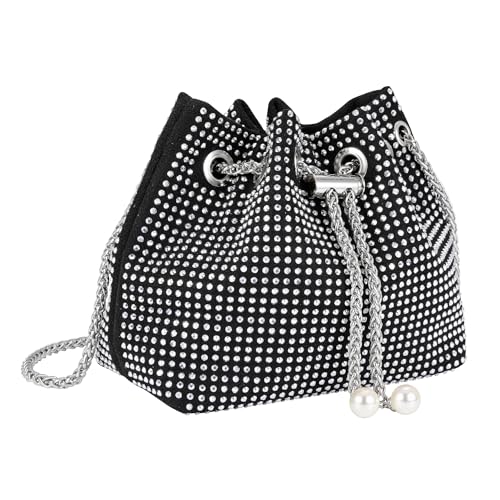 Ayliss Women Crossbody Clutch Purses Sparkly Evening Bags Drawstring Glitter Pearl Crossbody Handbag Party Prom Wedding4
