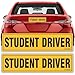 TOTOMO Student Driver Magnet Sticker - (Set of 2) 12"x3" Highly Reflective Premium Quality Car Safety Caution Sign Student Drivers #SDM02