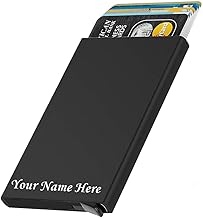 FELSTAR Customized/Personalized Name Engraved Card Holder RFID Blocking Aluminum Pop Up Smart Credit/Debit ATM Wallet for Men's and Women's Corporate Gift for Employees (Customised)