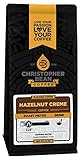 Christopher Bean Coffee Flavored Decaffeinated Ground Coffee, Hazelnut Creme, 12 Ounce