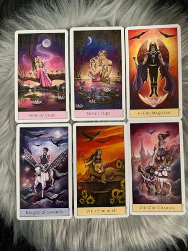 Image of AYME Tarot Card Game 78 Pieces Crystal Visions Tarot Cards Decks For Beginners, Classic Traditional Standard Tarot Deck Fortune Telling Game Divination Tools For Adults (Style 5)