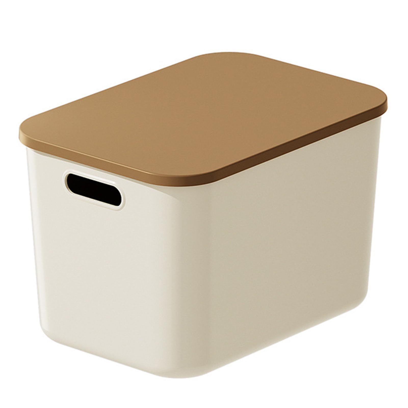 matumou Storage Box with Lid Handle Hole Large Capacity Stackable Makeup Toys Sundry Storage Basket Home Office Desktop Organization