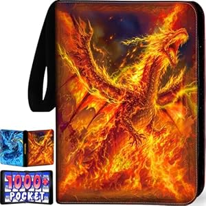 Carpeta de Tarjetas 1008 de 9 Bolsillos, Carpeta de Tarjetas Coleccionables de 3 Anillos con 56 Páginas de Fundas Extraíbles, Portador de Tarjetas Coleccionables Impermeable de Alto Almacenamiento