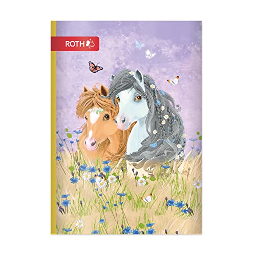 ROTH Muttiheft Blumenpferde - Oktavheft für die Grundschule, A6-64 Seiten liniert