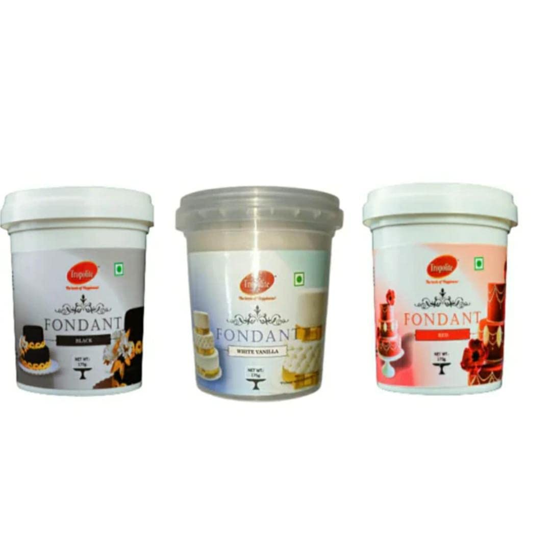 Tropolite Fondant for Decorating Cake Combo 175 gm X3 (White Vanilla, Black, Red) (B0C69TPLX7) Amazon Price History, Amazon Price Tracker