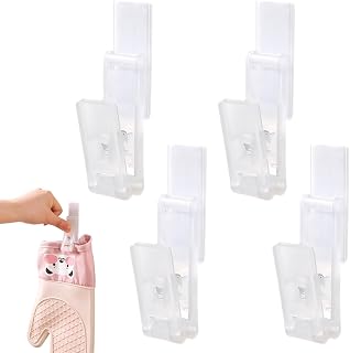 4 PCS Kitchen Glove Clip Self-Adhesive Towel Holder Hook for Home Kitchen Bathroom Office Daily Glove Storage