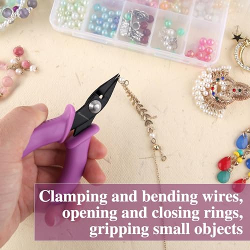 SPEEDWOX 4 Inch Mini Long-Nose Pliers for Jewelry Making - Tweezer, Short-Nose, Flat Smooth Jaw - Jewellery Making Tool - Image 2