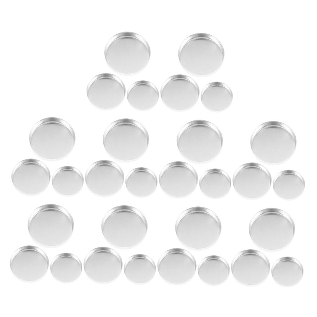 Healeved Travel Eye Shadow Pan 30pcs Round Aluminum Pans Empty Makeup Case Colorful