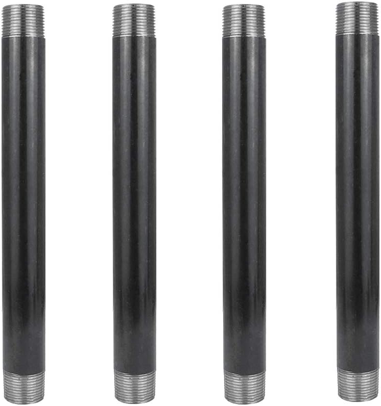 GeilSpace 1" × 12" Heavy Duty Pre-Cut Grey Metal Pipe, Industrial Steel Fits Standard One Inch Threaded Pipes and Fittings - Vintage DIY Industrial Furniture (1" x 12", Grey): Industrial & Scientific