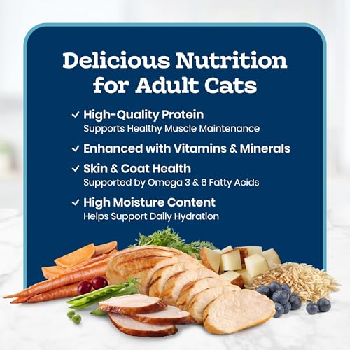 Image of Blue Buffalo Tastefuls Turkey & Chicken Pate Wet Cat Food for Adult Cats, Real Turkey First, Made with Natural Ingredients Enhanced with Vitamins, Minerals & Other Nutrients, 5.5-oz. Cans (24 Count)