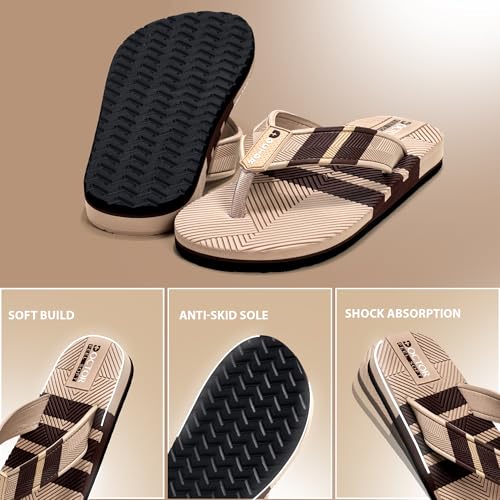 Image of Men Stylish Thong Slippers with Textured Anti-Slip Sole, Comfortable Cushioned Footbed, Lightweight Everyday Wear Slippers for Indoor and Outdoor Use