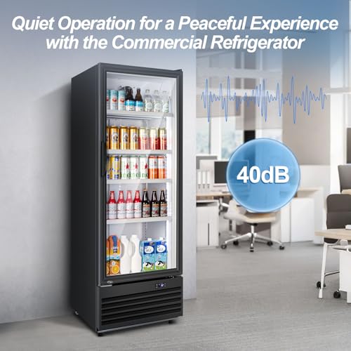 Image of Tylza Glass Door Beverage Display Refrigerator 350L 590 Can Black | Fast cool, low noise, self-closing door, glass door, for store /office