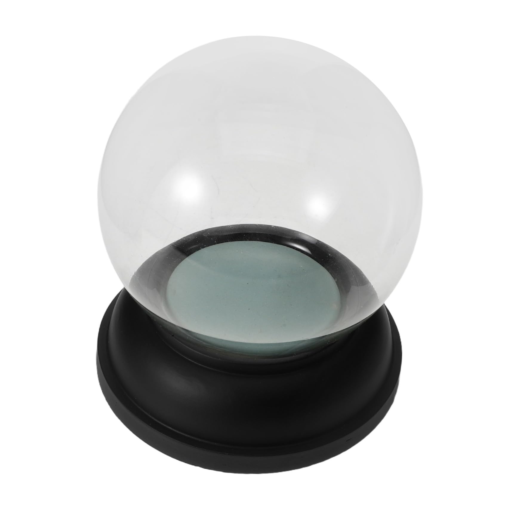 Cabilock Bola de Nieve Navideña Transparente de Kit de Manualidades DIY Cúpula de Vidrio y Base de Resina Negra Suitable para Decoración de Invierno y Regalos de Boda