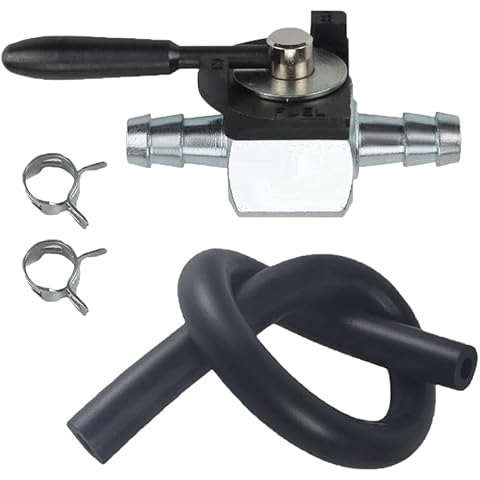 jtfrkope 48568 1/4" Inline Fuel Shut Off Valve Kit for Gas Diesel Petrol Replacement for Scag 48568 Oregon 07-403 (1 valve, 1 fuel line, 2 clamp) Cover