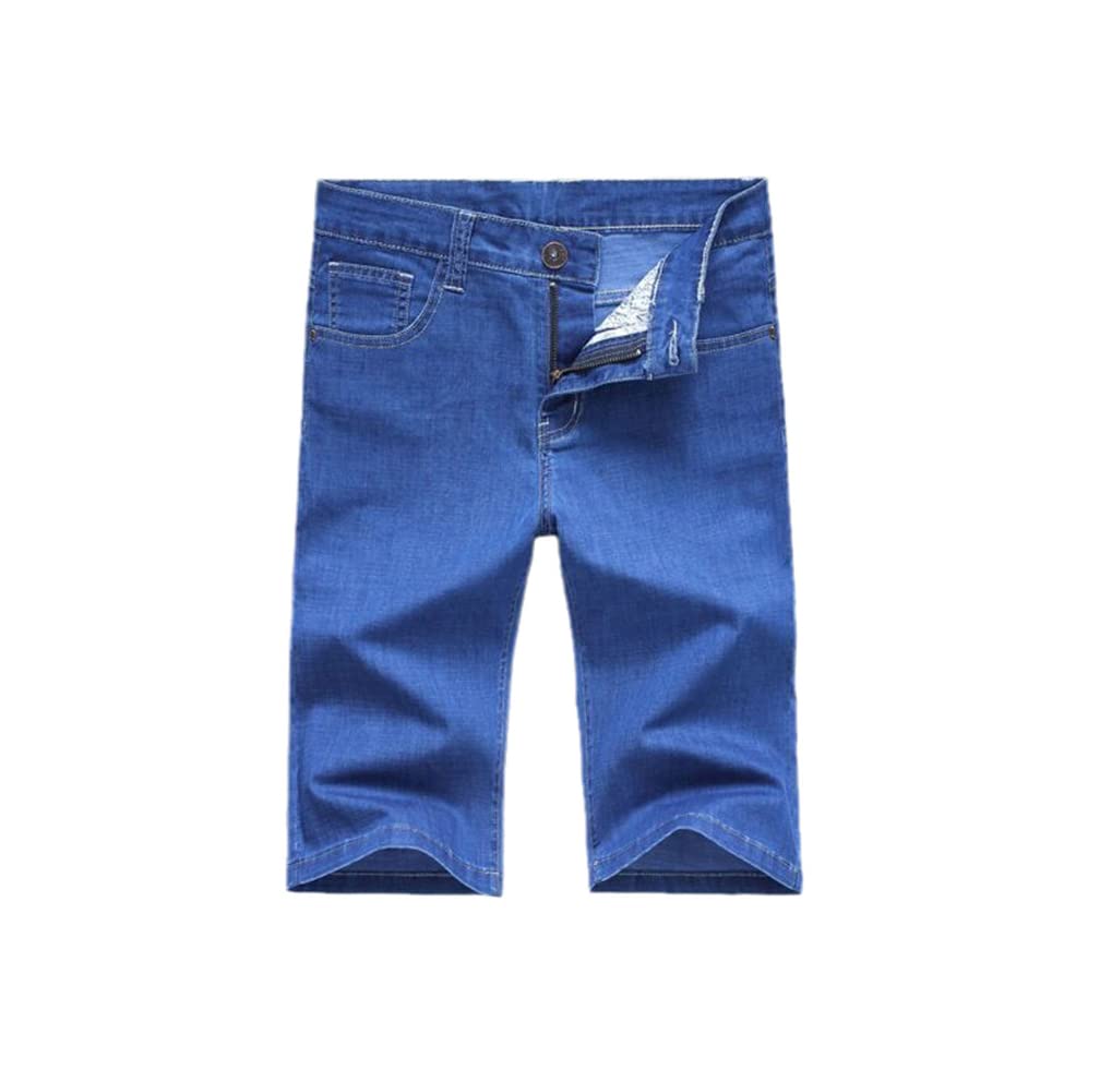 Short en jean homme stretch slim décontracté bleu KEHAIOO - 8