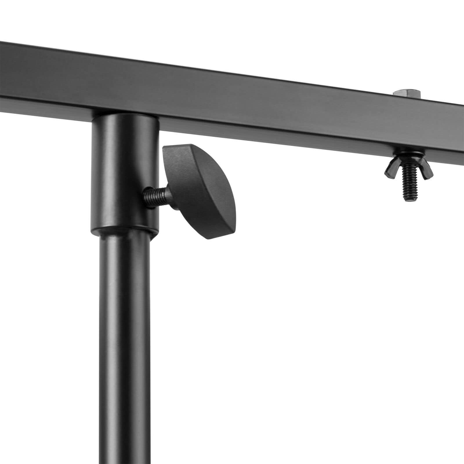 Beamz LS25T - Treppiede Luce DJ con Asta T, Regolabile in Altezza 120-275 cm, 25 kg, Nero, Metallo, Caucciù