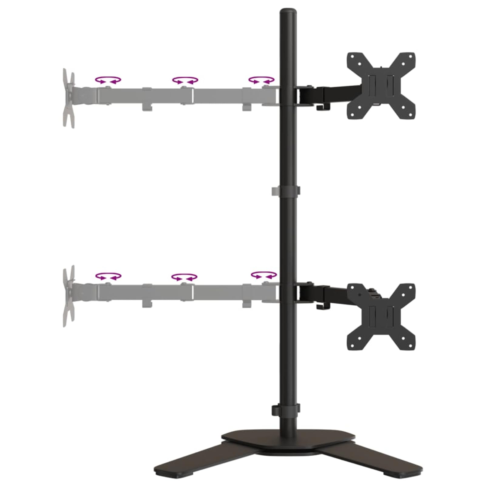 Homgoday Supporto per Monitor Singolo Braccio Regolabile 13"-27" Nero - Staffa VESA 75x100mm con Base Indipendente, Altezza Asta 80cm