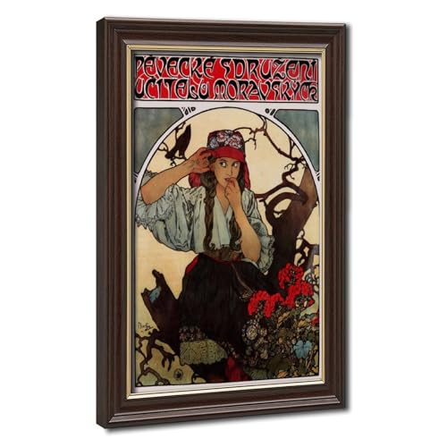 Impression sur toile Alphonse Mucha grand format 61x91cm cadre inclus