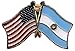 AES Wholesale Pack of 3 USA American & Argentina Country Flag Bike Hat Cap lapel Pin