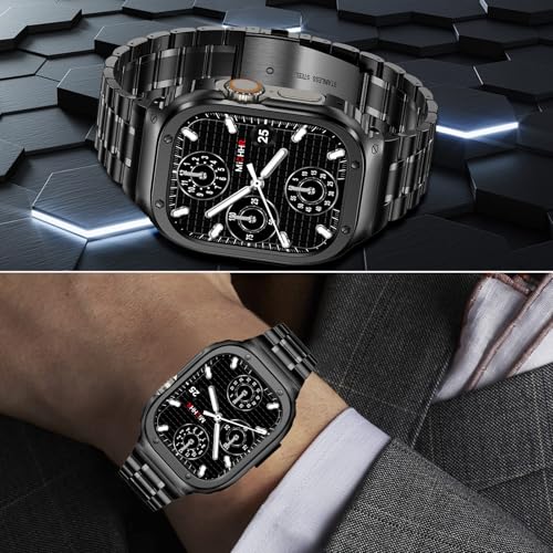 Image of MioHHR Stainless Steel Band with Case for Apple Watch Bands Ultra 3 /2 /1