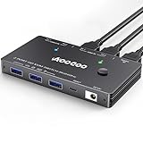 Commutateur KVM HDMI avec 3 ports USB 3.0 : ce commutateur KVM avec 2 ports HDMI dispose de 3 ports USB 3.0 pour connecter des appareils USB 3.0 tels que clavier, souris, scanner, imprimante, clé USB et autres appareils. Différents appareils d'affichage sont automatiquement détectés et connectés.