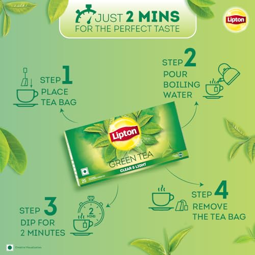 Image of Lipton Clear & Light Green Tea Bags 25 pcs (Pack of 3)