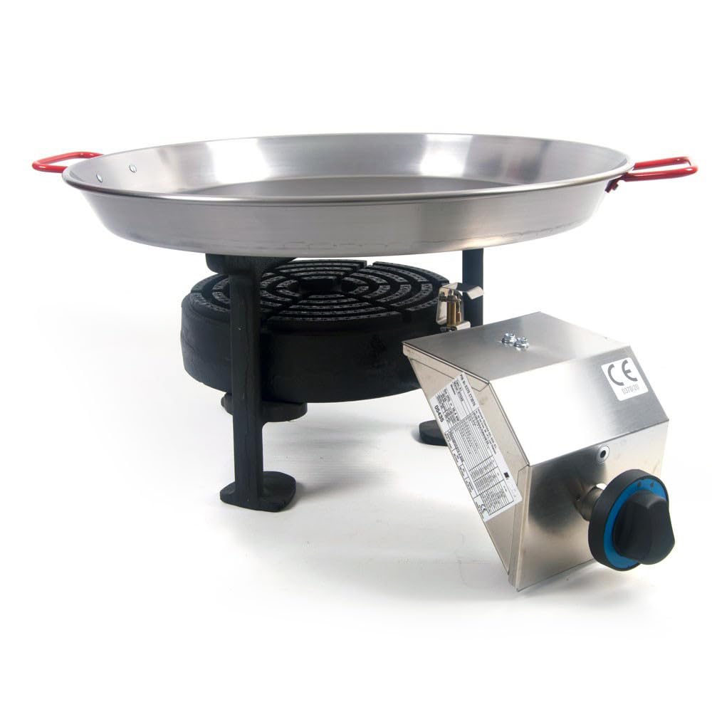 MBH - Paellera a gas industriale 1 bruciatore per alberghiera. Cucina fornello professionale speciale per paelle, pentole e wok - MADE IN SPAIN
