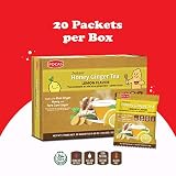 Pocas Honey Ginger Instant Tea Powder, Lemon Flavor 2-Pack, Ginger Extract & Real Honey, Caffeine-Free Tea, 20 Packets per Box