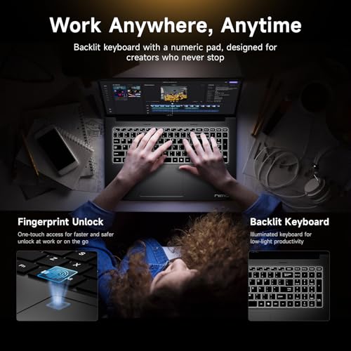 Image of NIMO 17.3 inch AI Laptop Copilot+, AMD Ryzen AI 9 HX 370, 12-Core, 50 Tops NPU, 16GB DDR5, 1TB SSD, Radeon 890M for Gaming, 100W Charging, WiFi 6E, Fingerprint, 180 View, Dual USB4 Ports, Windows 11