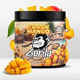 CRASH MANGO - Bebida Energética en Polvo Sin Azúcar Sabor Mango Maracuyá - Con Cafeína, Taurina y Vitaminas - 300gr (60 tomas) - GORILA DRINKS®