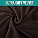Rose Home Fashion RHF 4 Separate Piece Velvet Recliner Slipcovers, Recliner Chair Cover, Recliner Cover Furniture Protector Elastic Bottom, Recliner Slipcover with Side Pocket (Chocolate-Recliner)