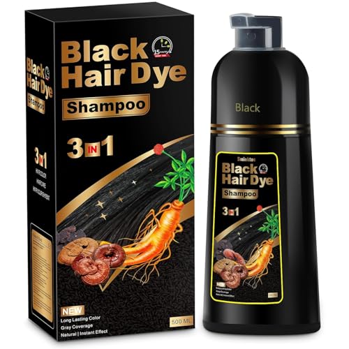 Hair Dye Shampoo 3 in 1 for Gray Hair, Herbal Ingredients Natural Shampoo Hair Dye for Women Men...