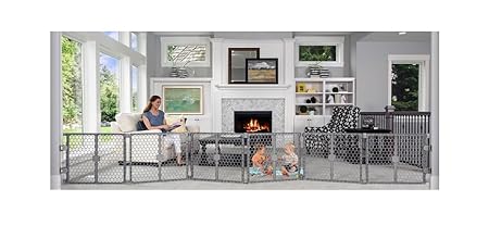 Regalo 192-Inch Plastic Super Wide Adjustable Baby Gate and Play Yard, 4-in-1, Bonus Kit, Includes 4 Pack of Wall Mounts, Indoor and Outdoor Play Pen