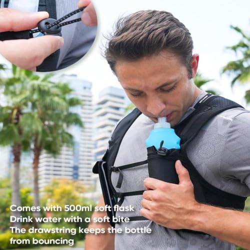 Chaleco running hombre pack de portabotellas con frasco flexible 4