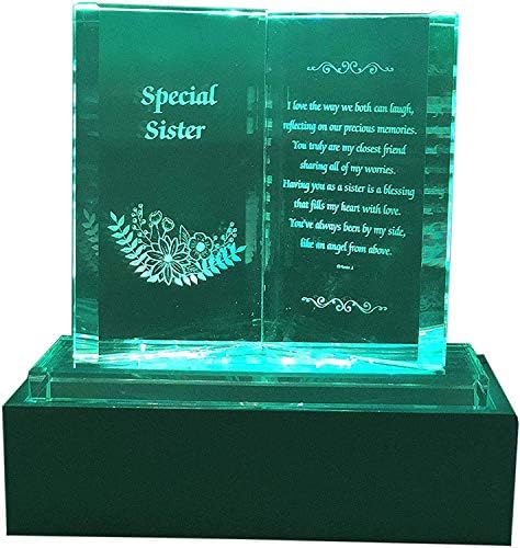 Special Nanna Crystal Glass Colourfull Lights Memorial Plaque with LED Stand Gift Ornaments, Ideal for Mother's Day, Birthday, Christmas and Wedding Anniversary
