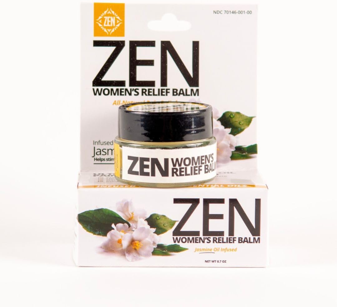 ZEN Women’s Relief Balm- All-Natural Pain Reliever with Jasmine Oil & 11 Essential Oils- Works Great for Menstrual Cramps, Backaches, Headache, Joints & Muscle Pain – 0.7 oz (Pack of 1) ZEN Women’s Relief Balm- All-Natural Pain Reliever with Jasmine Oil & 11 Essential Oils- Works Great for Menstrual Cramps, Backaches, Headache, Joints & Muscle Pain – 0.7 oz (Pack of 1)